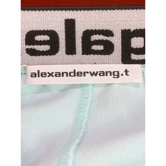 Alexander Wang T Womens Mint Green Corduroy Shorts With Logo Elastic Waistband C - Picture 3 of 6